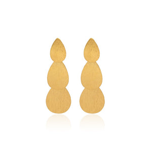 Gold Tear Drop Cascade Earrings