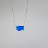 Blue opal Washington state charm necklace