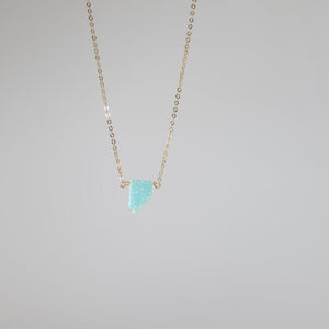 Light blue opal Nevada charm necklace