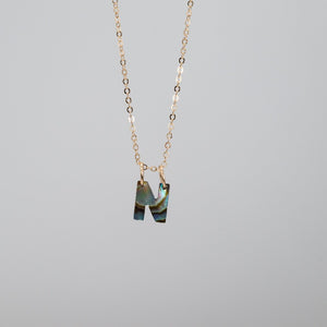 The letter "N" personalized abalone charm