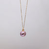 Pink fresh water pearl charm on gold chain