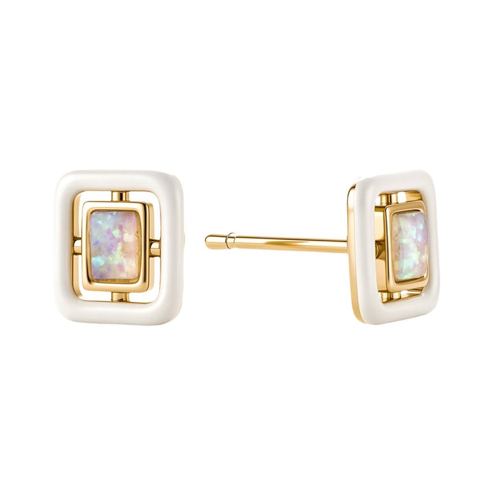 Enamel Opal Studs