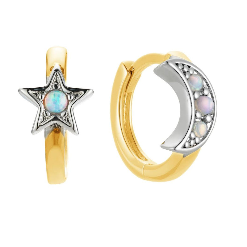 Neverland Opal Huggie Hoops