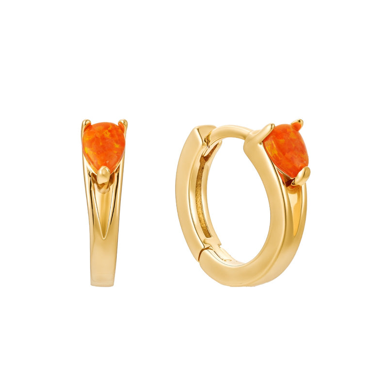 Snug Hug Opal Huggie Hoop