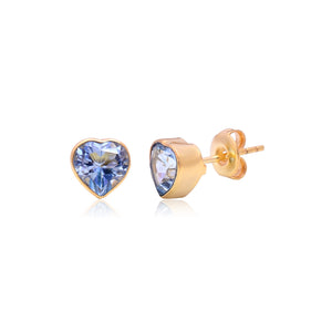 Blue Topaz heart studs