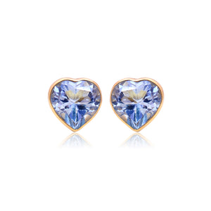 Blue Topaz heart studs