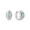 Opal Crimped Huggie Hoops