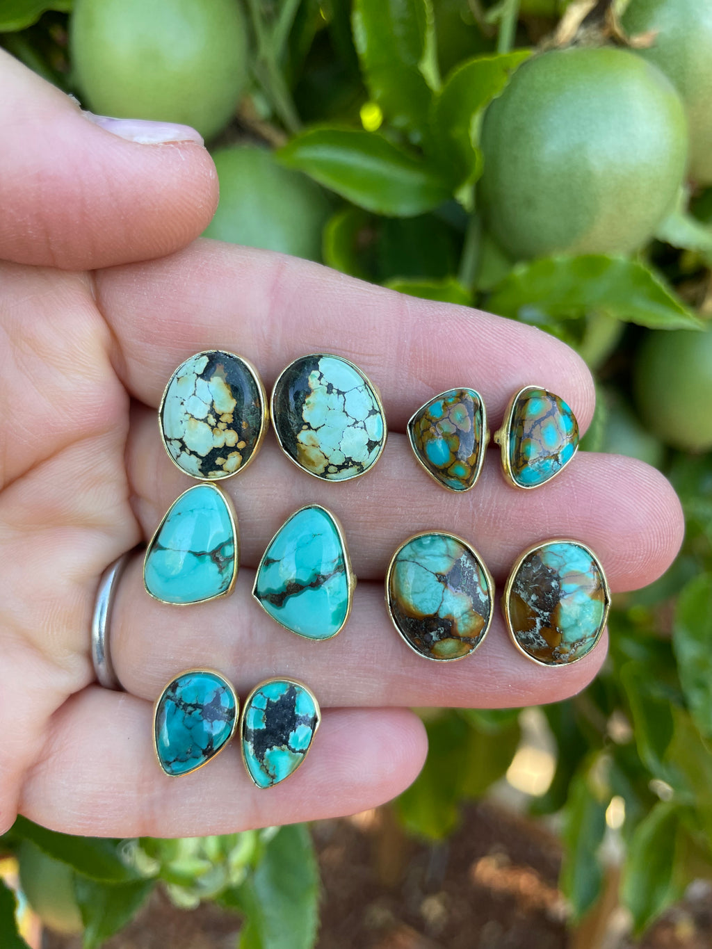 Freeform Turquoise Studs