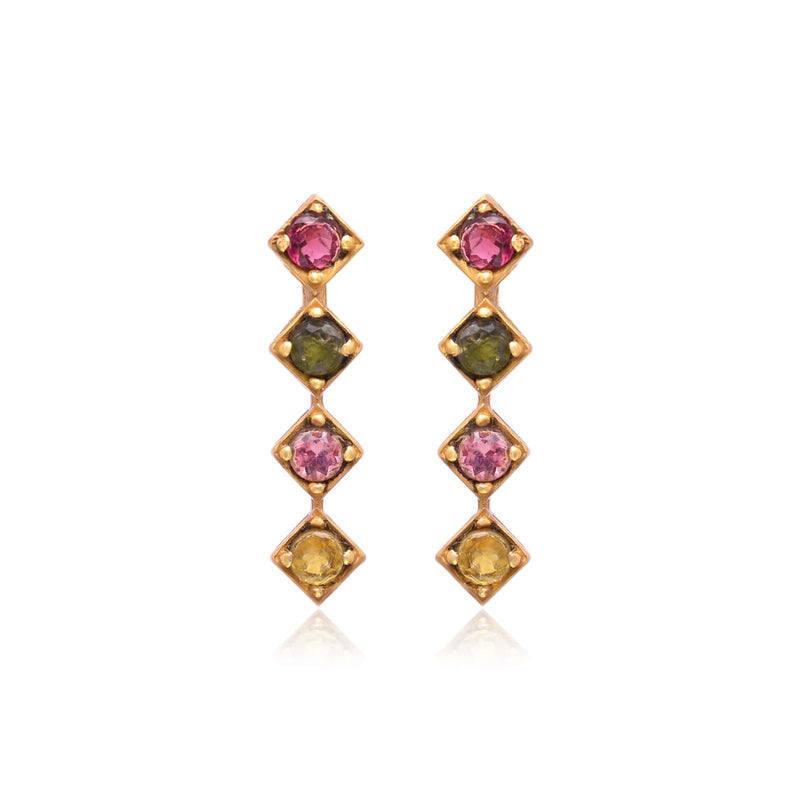 Linear drop earrings