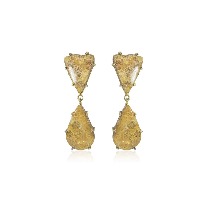 Queen Prong Sponge Coral Earrings