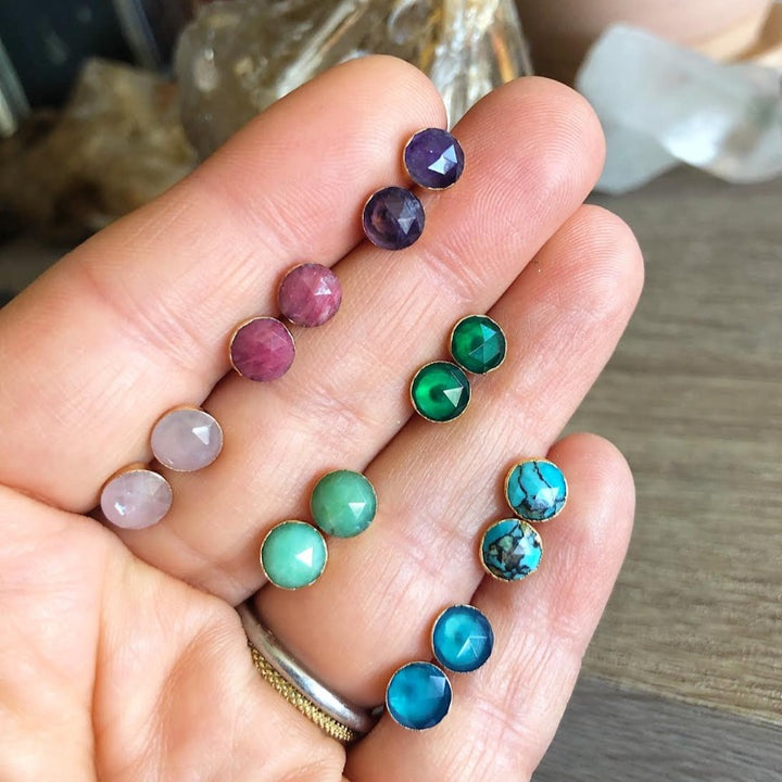 Small gemstone earrings
