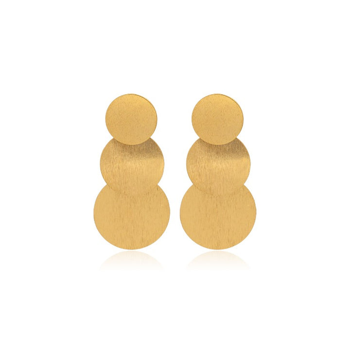 Gold Disc Cascade Drop Earrings