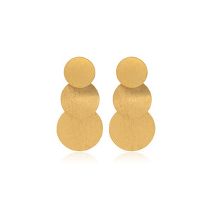 Gold Disc Cascade Drop Earrings