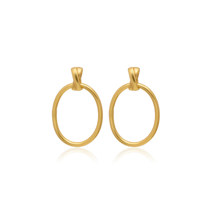 Gold Wave Stud Hoops