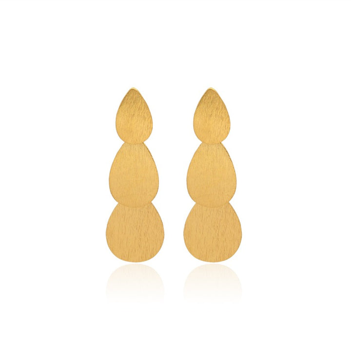 Gold Tear Drop Cascade Earrings