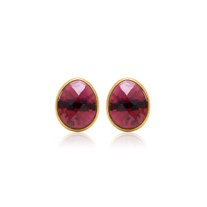 Garnet Rose Cut Studs