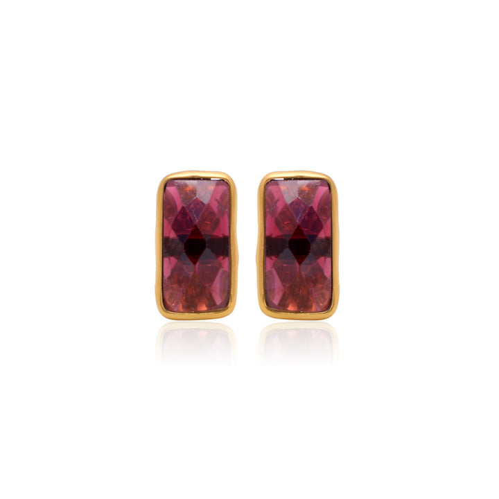 Garnet Rose Cut Studs