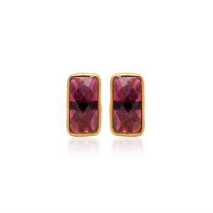 Garnet Rose Cut Studs