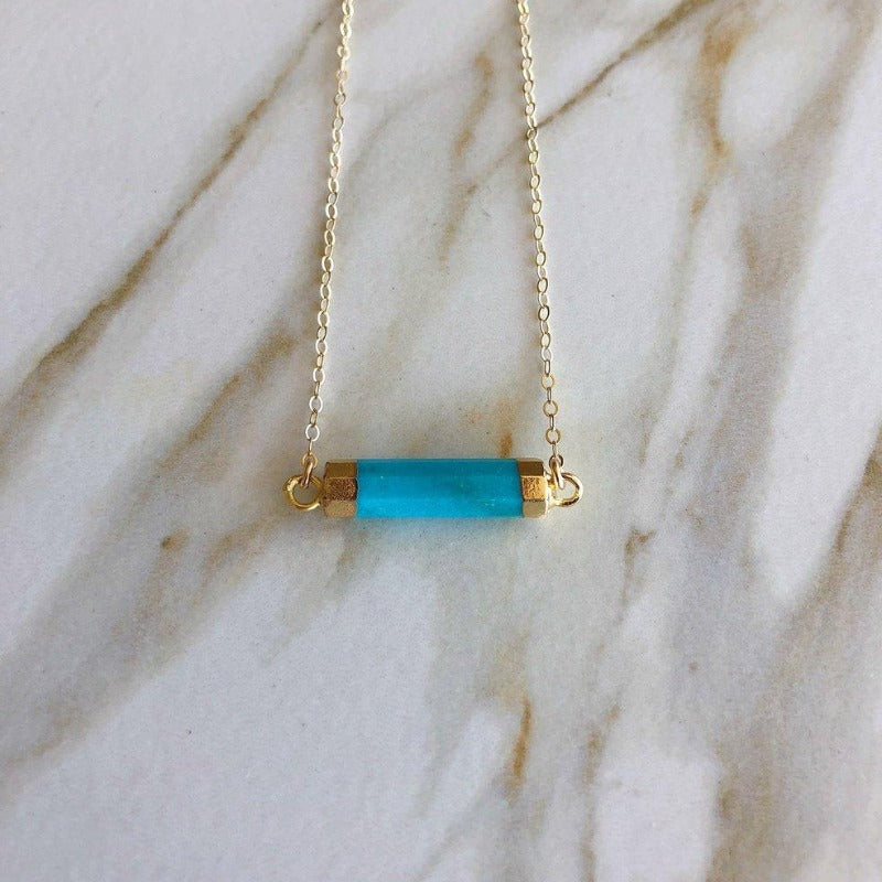 Turquoise Cylinder Necklace