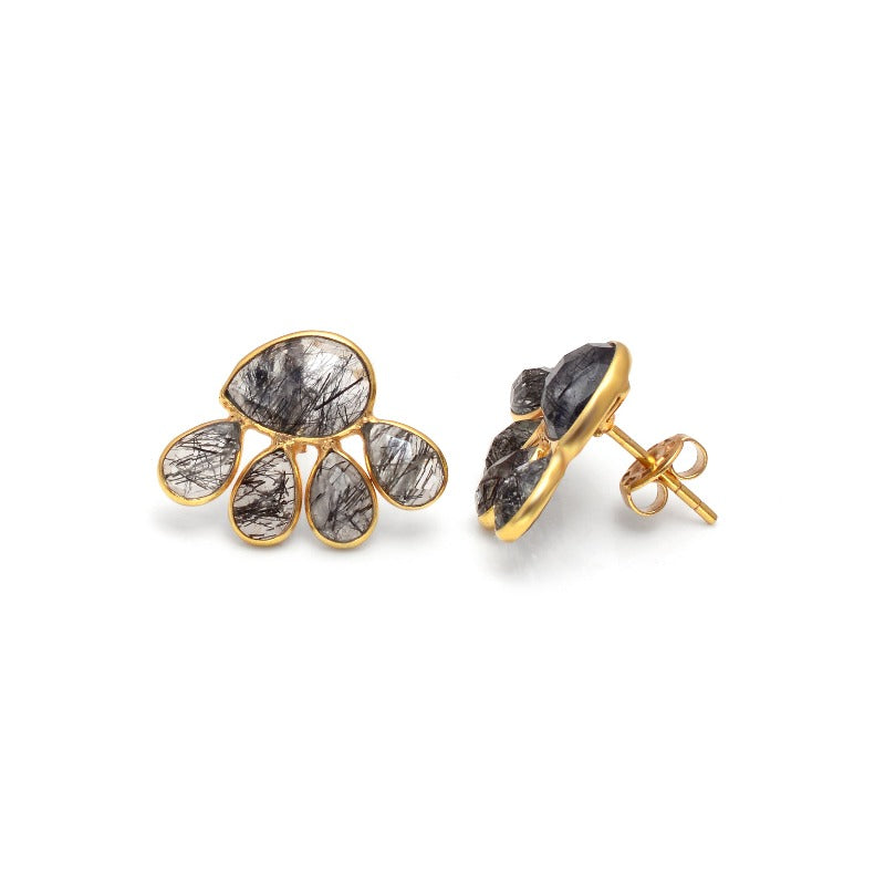 Peacock Gem Studs Studs Tourmaline Quartz