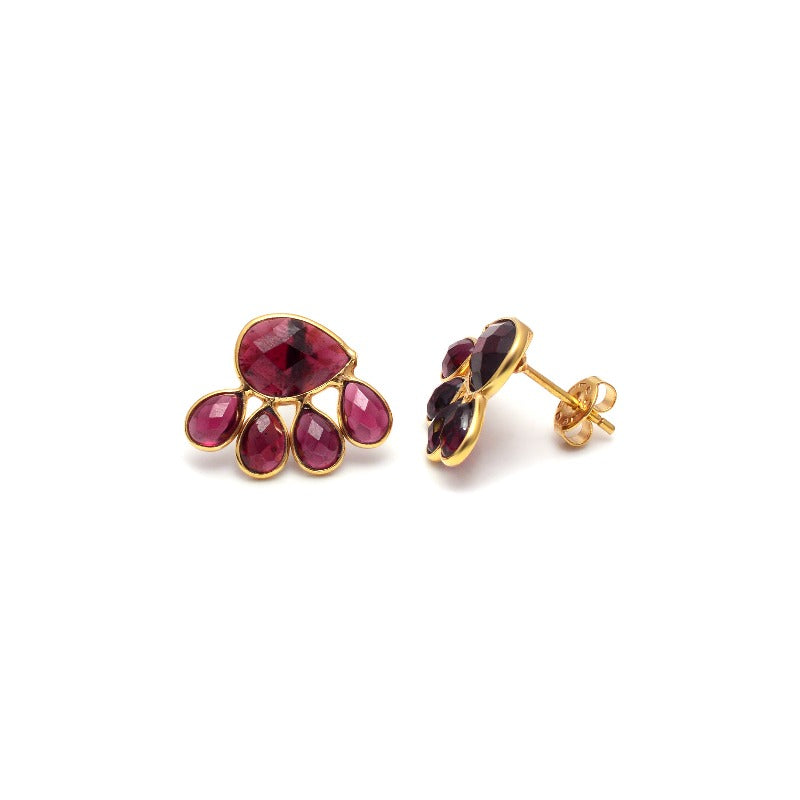 Peacock Gem Studs Studs Garnet