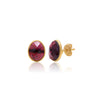 Garnet Rose Cut Studs