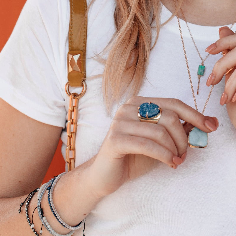 Statement Druzy Cuff Ring