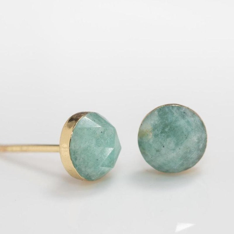 Stunning Amazonite round studs