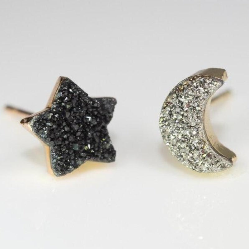 Druzy Studs Earrings Healing Stones Women's Jewelry – Leslie