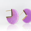 Bright pink sugalite round earrings