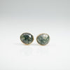 Rose Cut Freeform Studs in Moss Agate