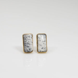 Dendrite Opal Rectangle studs