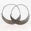 Textured gunmetal hoops with thick lunar shape outline