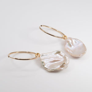 Keshi Baroque Pearl Hoops