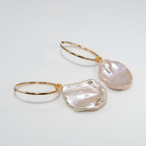 Keshi Baroque Pearl Hoops