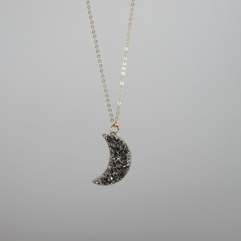 Druzy Moon Pendant