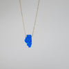 Blue Illinois mini opal charm on dainty gold chain