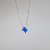 Blue Texas opal state charm necklace