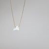 White opal NY state necklace with gold chain