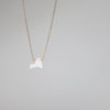 New York state gold necklace in white opal