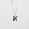 Capital "K" abalone pendant with delicate chain