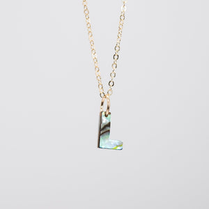 Monogram capital "L" necklace in abalone
