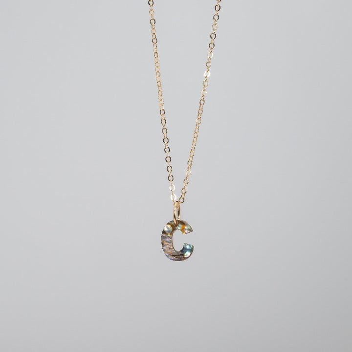 Beautiful abalone necklace for names that start with "C"