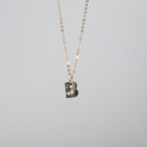 "B" necklace made from abalone shell