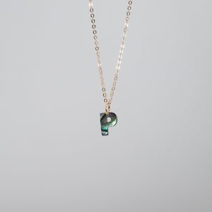 Monogram "P" abalone shell necklace