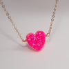 Pink tiny heart necklace