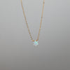 White opal Star of David necklace with gold chain