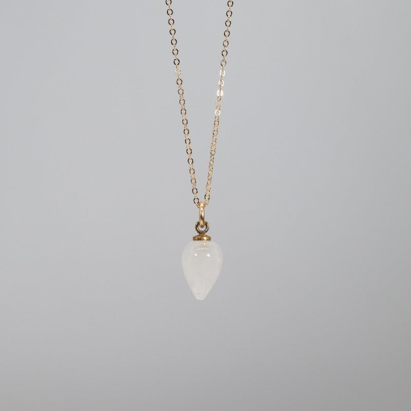 Rain drop shaped necklace in Moonstone on a delicate gold chain