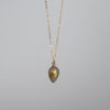 Labradorite and gold rain droplet shaped pendant neckalce