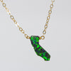 Green confetti opal California state necklace charm